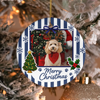 Custom Dog Cat Photo Merry Christmas Ceramic Ornament, Personalized Gift For Pet Lovers HA75 919144