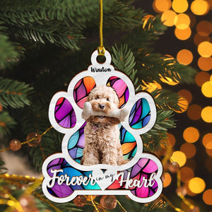 Custom Photo Dog Forever In My Heart Memorial Suncatcher HA75 891392