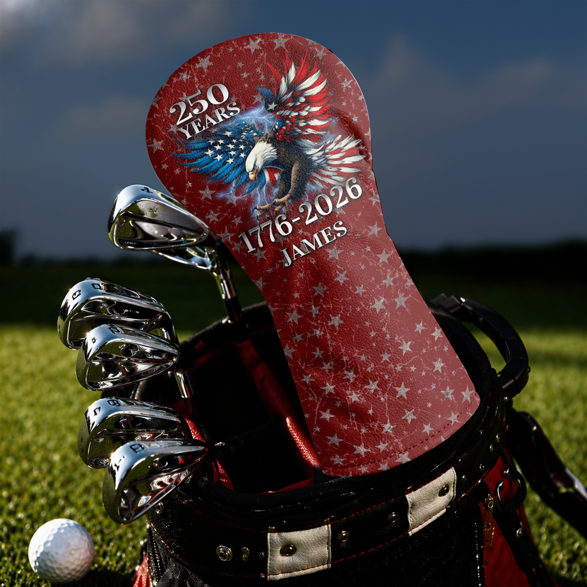 Personalized US 250th Anniversary Eagle Patriotic American 1776-2026 Golf Head Cover HA75 921304