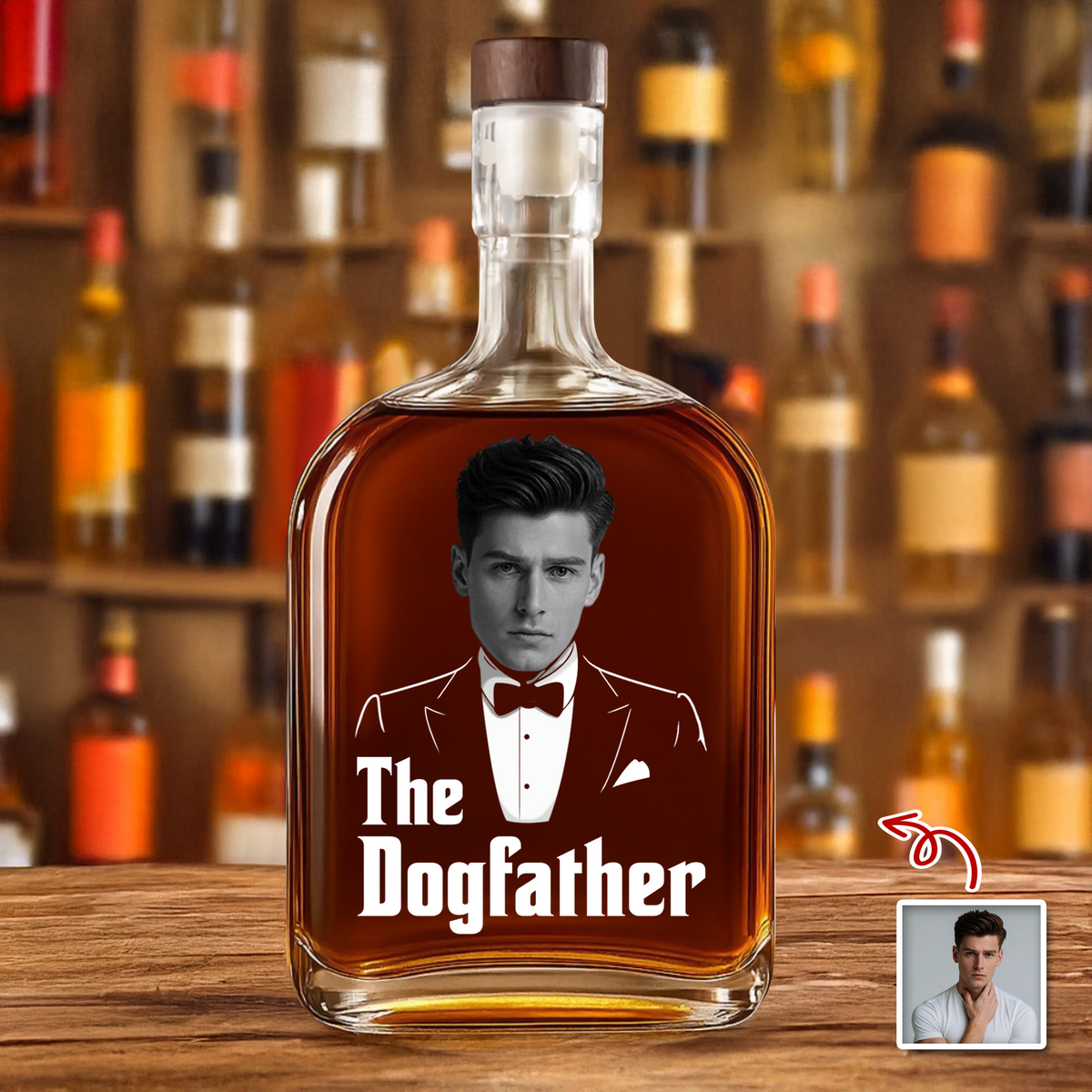Custom The Dogfather Photo Whiskey Bottle Gift For Dod Dad TH10 896729