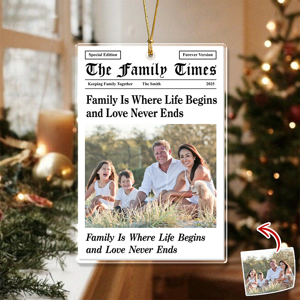 Custom Photo The Family Times Acrylic Ornament Holiday Keepsake HO82 894744