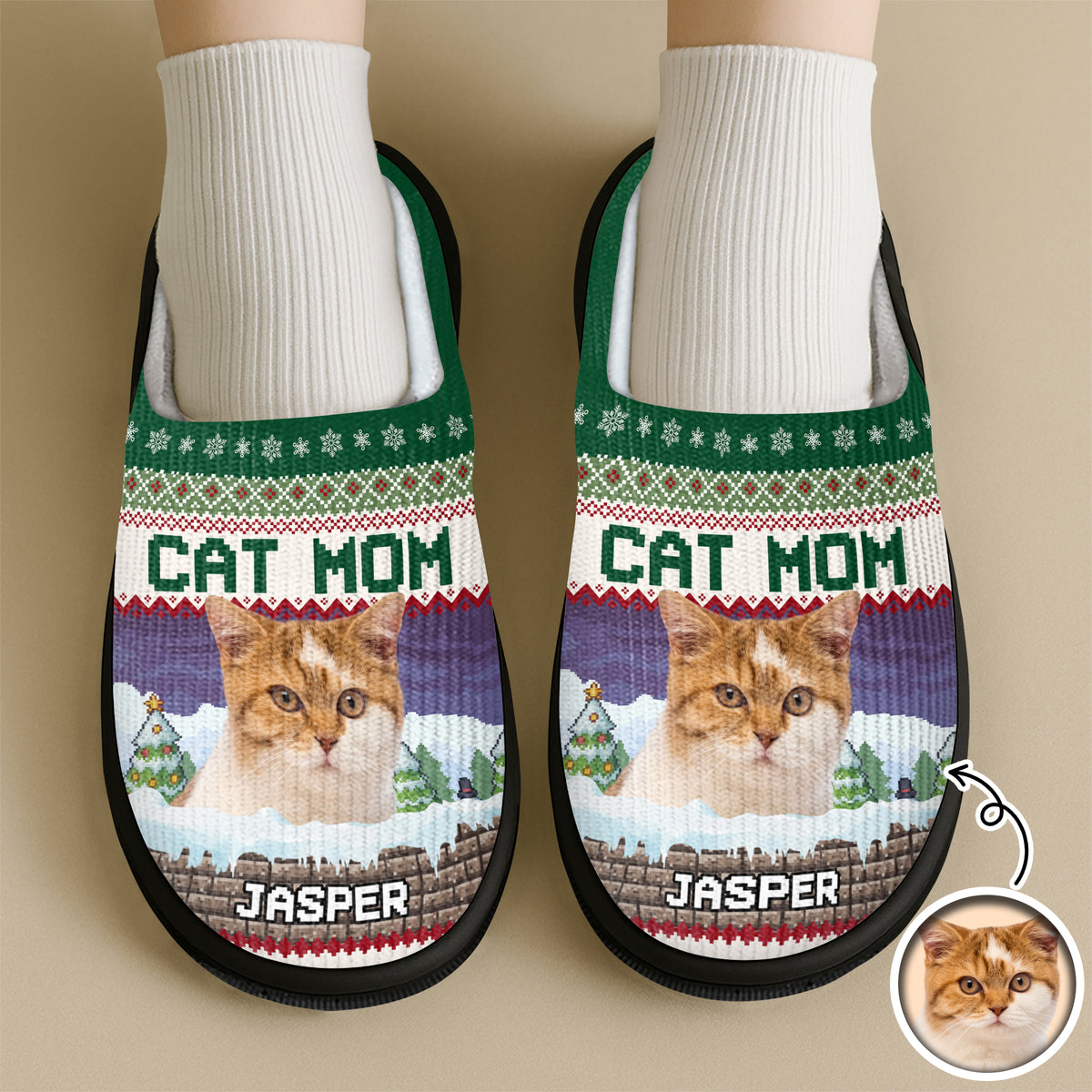 Custom Photo Dog Personalized Slippers Christmas Gift For Dog Lover CH07 896400