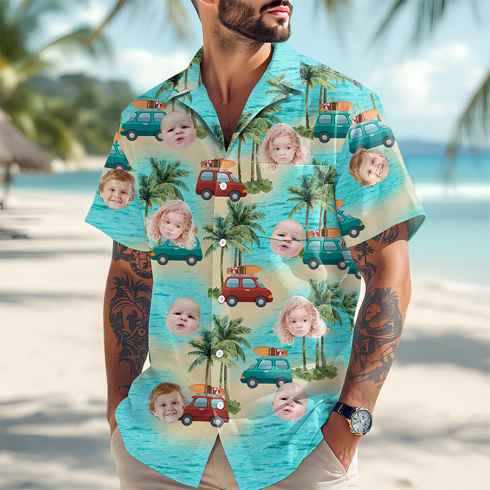 Custom Cute Face Island Vacation Summer Vibe Hawaiian Shirts LM32 893487