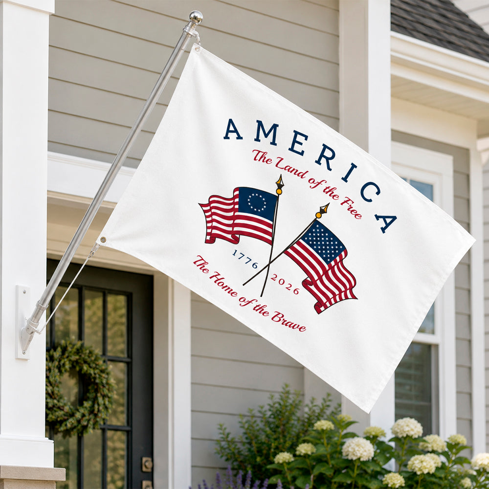 America The Land Of The Free House Flag TH10 170227