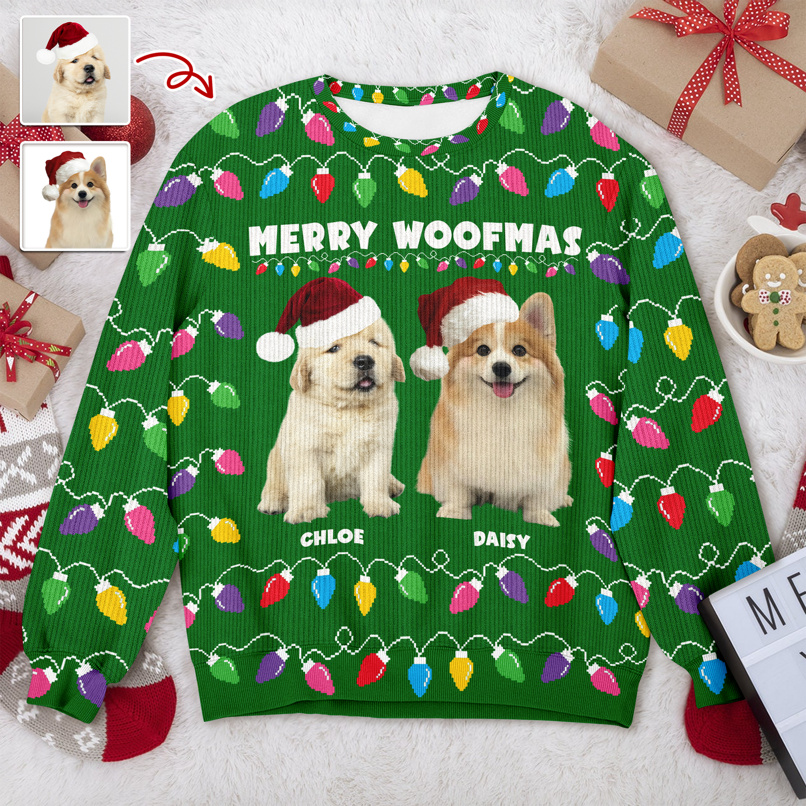 Custom Photo Merry Woofmas Christmas Ugly Sweater HA75 892968