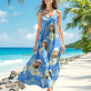 Custom Photo Aloha Hawaiian Women's V-Neck Cami Maxi Dress HO82 893670