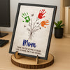 Personalized Flower Handprint Sign 2-Layered Wooden Plaque With Stand Gift For Mother's Day CH07 910836