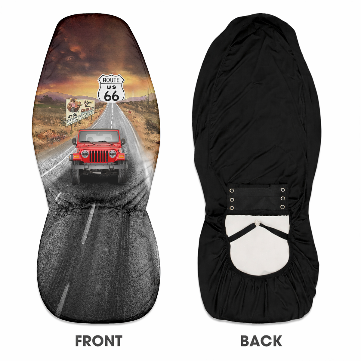 Custom Car Photo Road Route 66 Car Seat Cover - Personalized Gift for Car Lovers HO82 902090