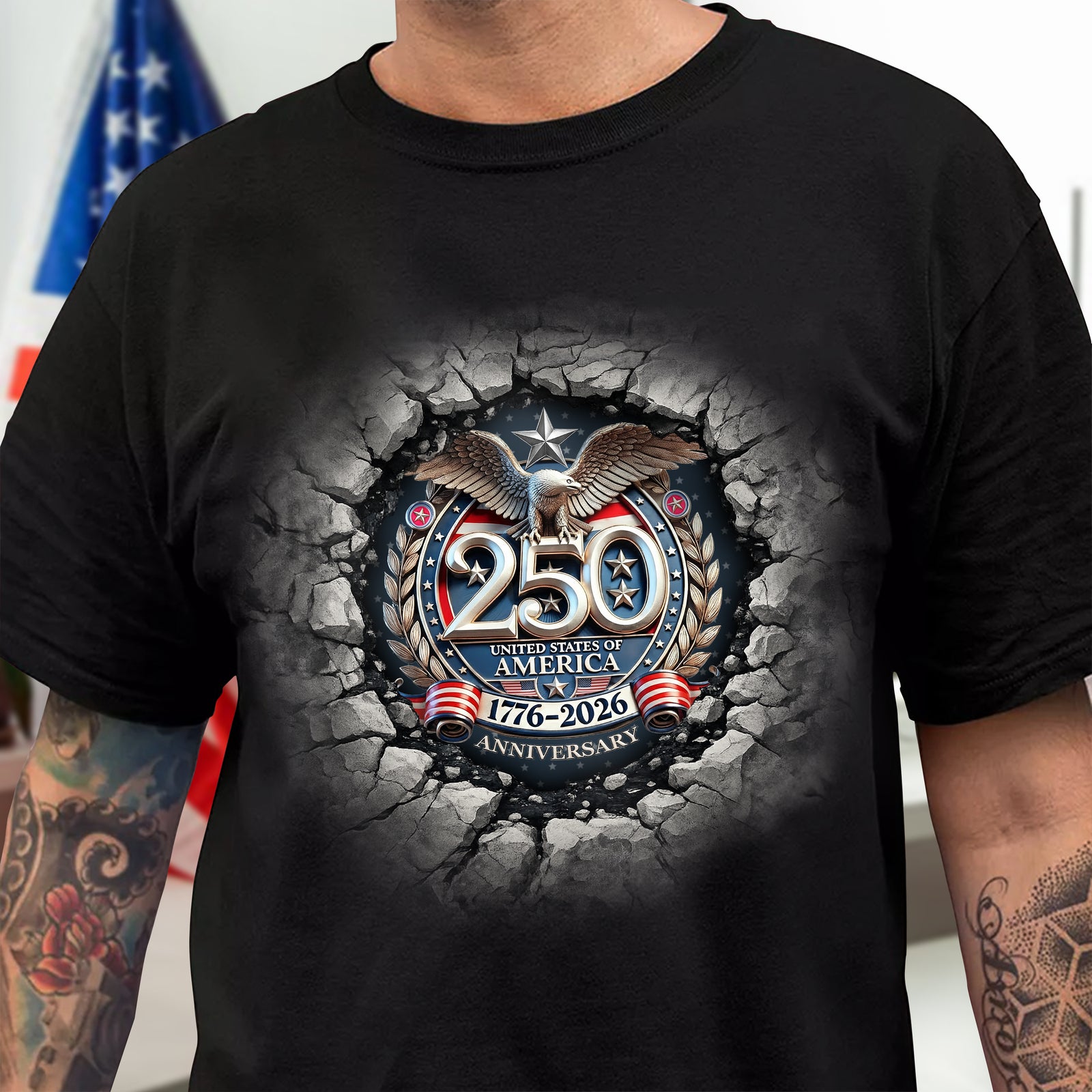 USA Eagles 250th Anniversary Semiquincentennial 1776-2026 Dark Shirt LM32 899049