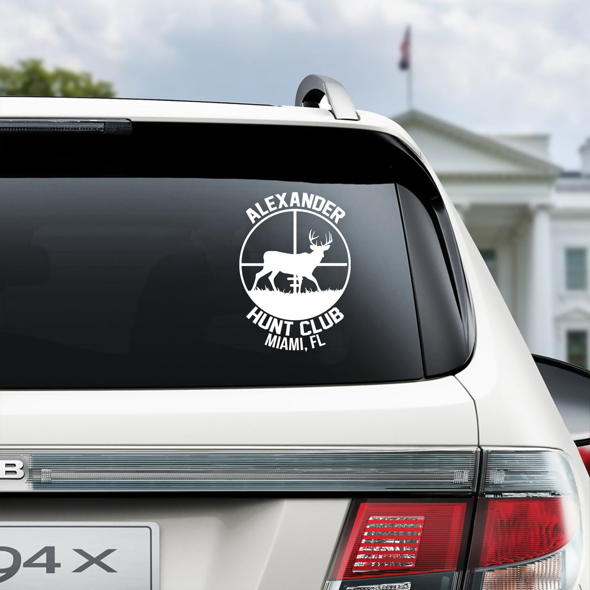 Personalized Hunting Club Car Window Decal Sticker CH07 910308