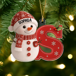 Little Snowman Joy with Initial Letter - Personalized Acrylic Ornament LM32 895963