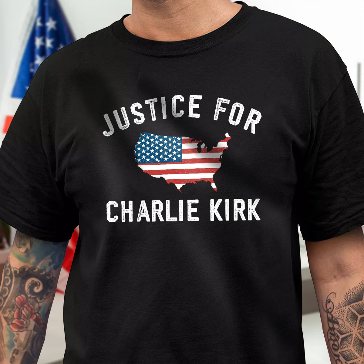Justice For Charlie Kirk Dark Shirt LM32 65463