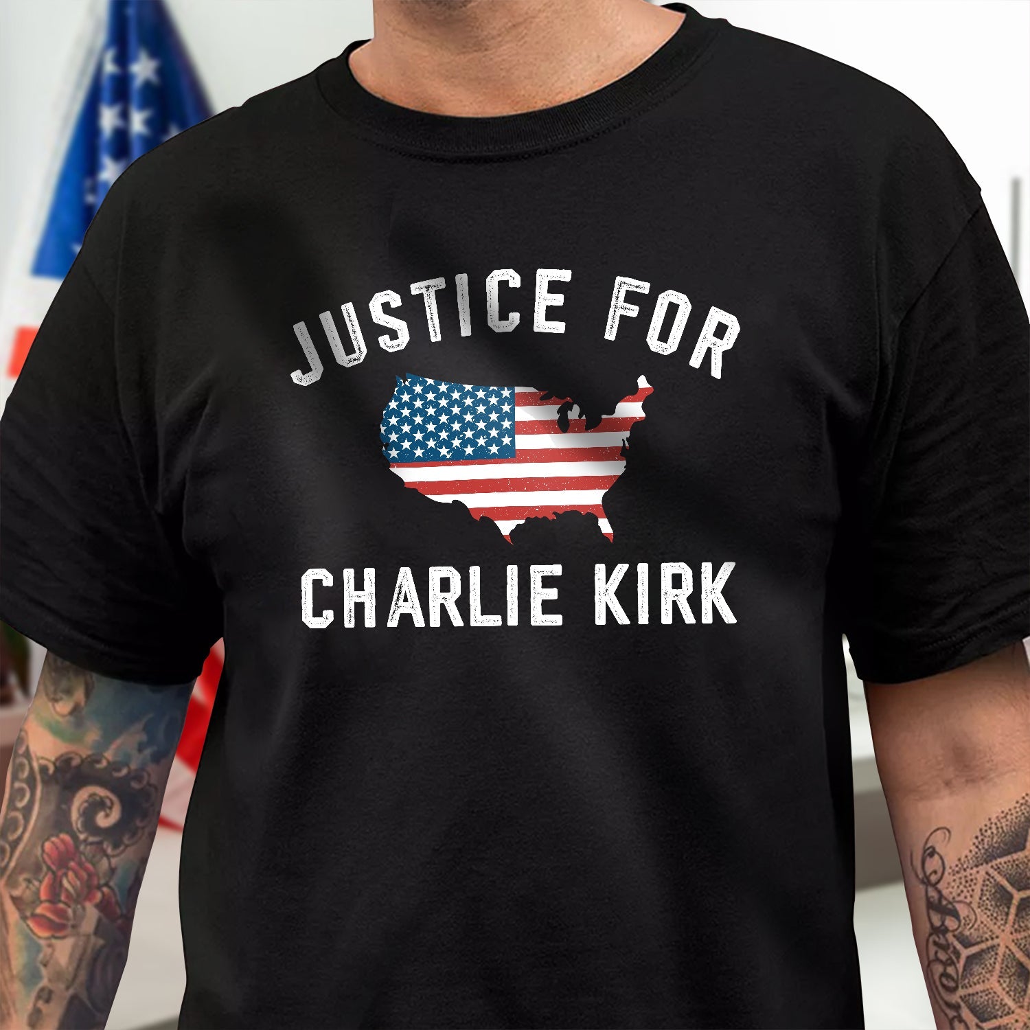 Justice For Charlie Kirk Dark Shirt LM32 65463