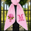 Personalized Embroidered Monogram Hydrangea Wreath Sash Bow LM32 669845