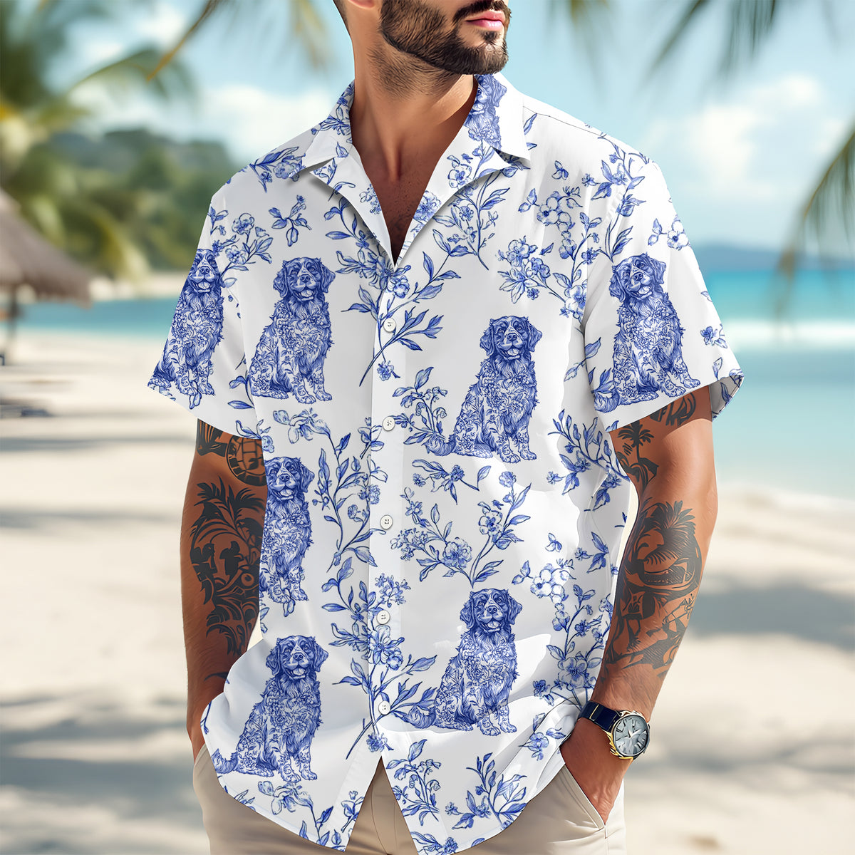 Dog Toile Fabri - Personalized Hawaiian Shirt, Gift For Dog Lover CH07 896076