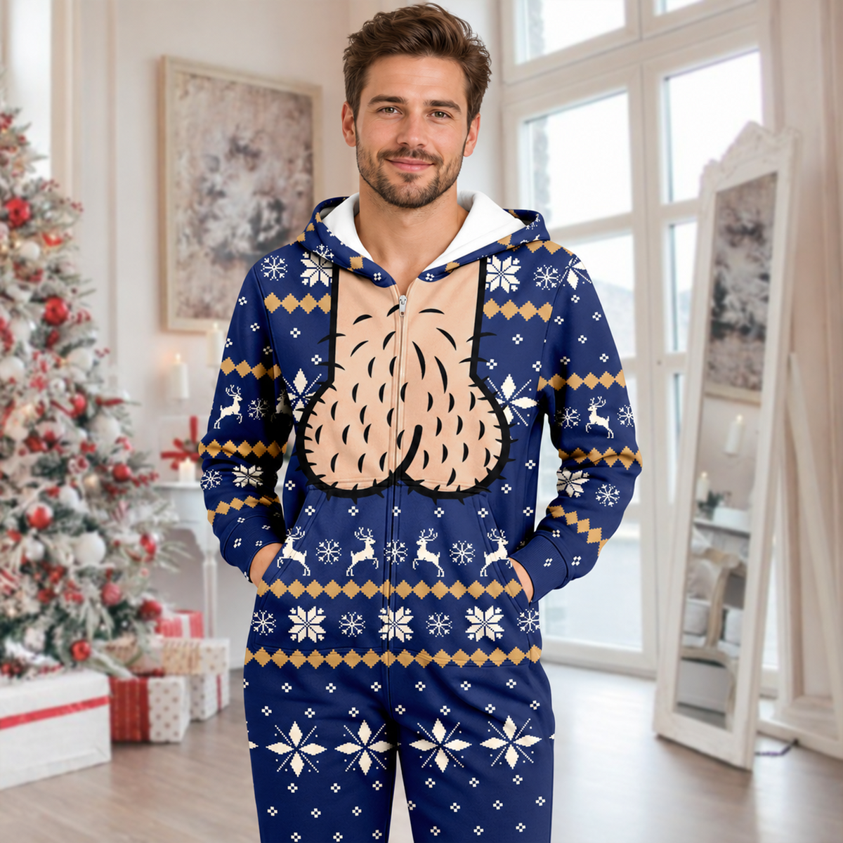 Personalized Cockmas Holiday Onesie Pajamas Merry Cockmas Gift For Him HO82 903672