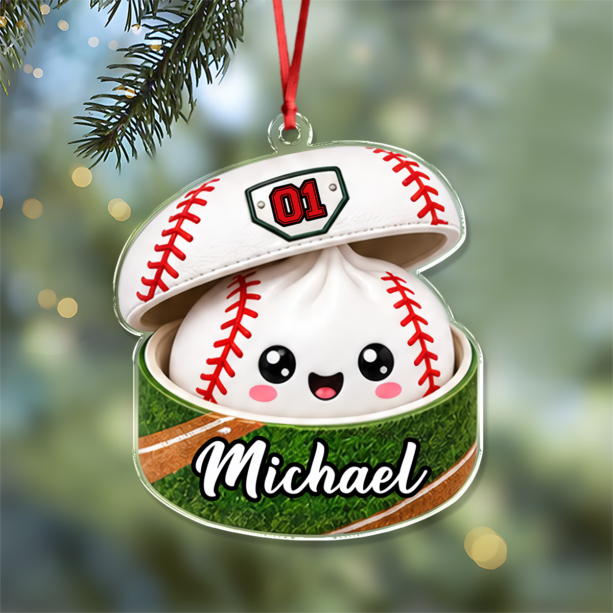 Personalized Sport Dumpling Acrylic Ornament, Festive Keepsake for Sports Lovers HA75 919366