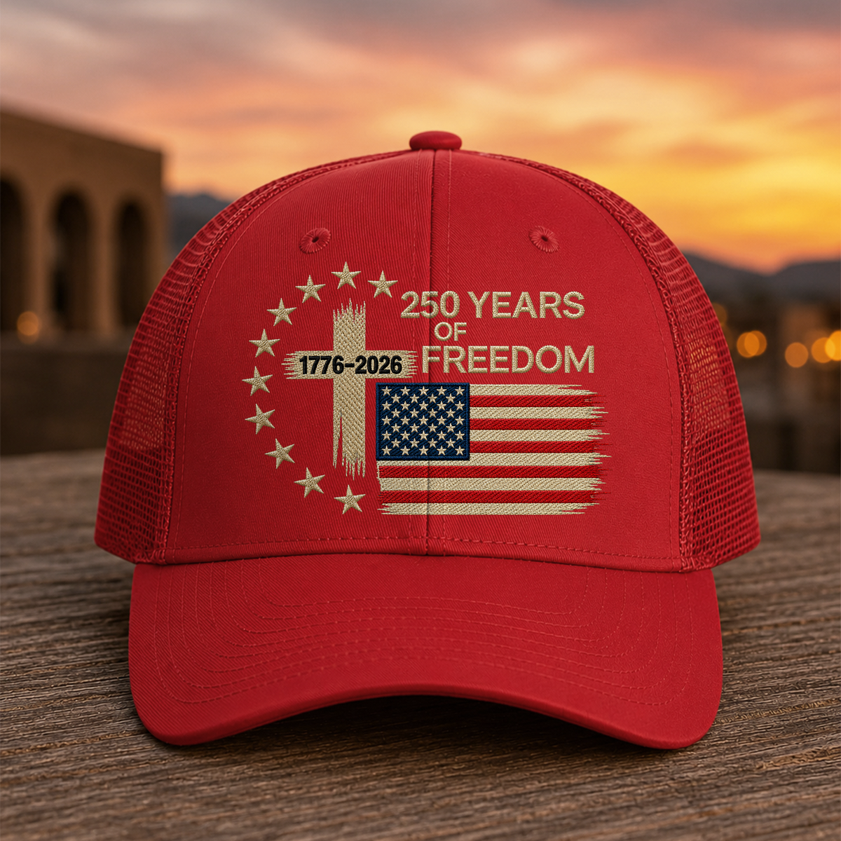 US 250 Years Freedoms 1776-2026 250th Birthday Trucker Hat HA75 921672