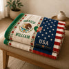 Mexican American Flag Fleece Blanket, Patriotic Gift for Mexican American Families K228 921868