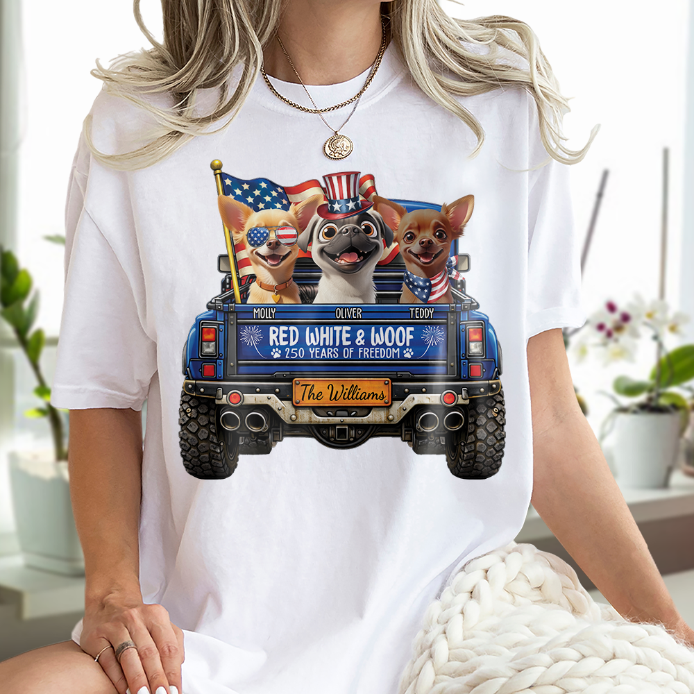 Personalised Red White Woof 250 Years Of Freedom Bright Shirt LM32 899045