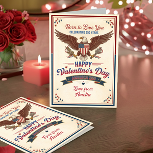 Personalized Name Born To Love You - 250 Years Of Freedom and Valentine Card Patriotic Gift LM32 897855