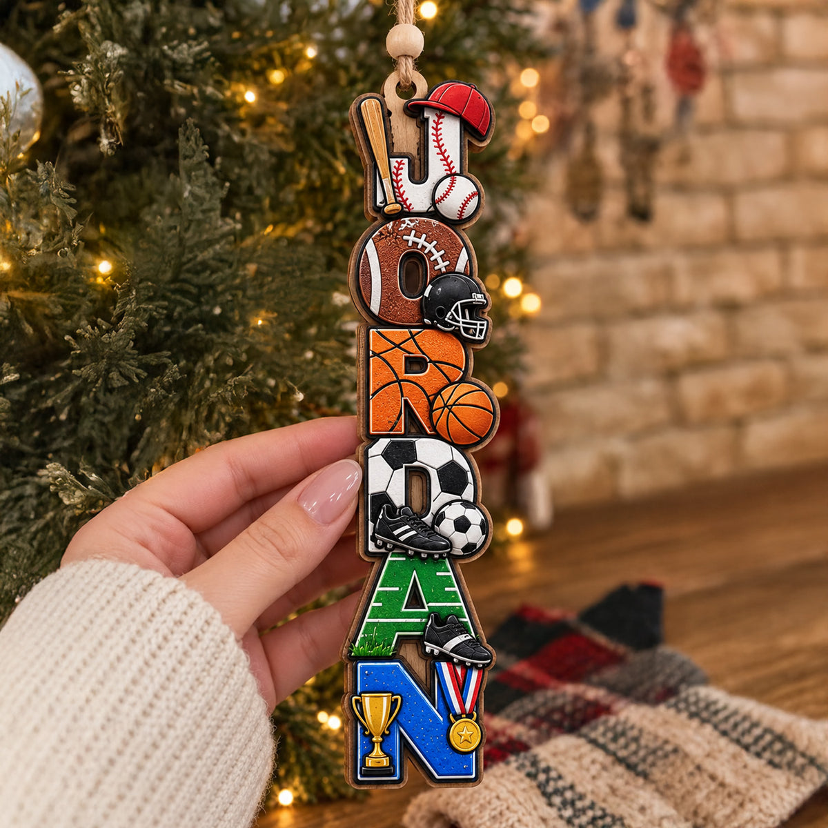 Custom Name Construction Monster Truck Racing Car Wooden Ornament LM32 670497