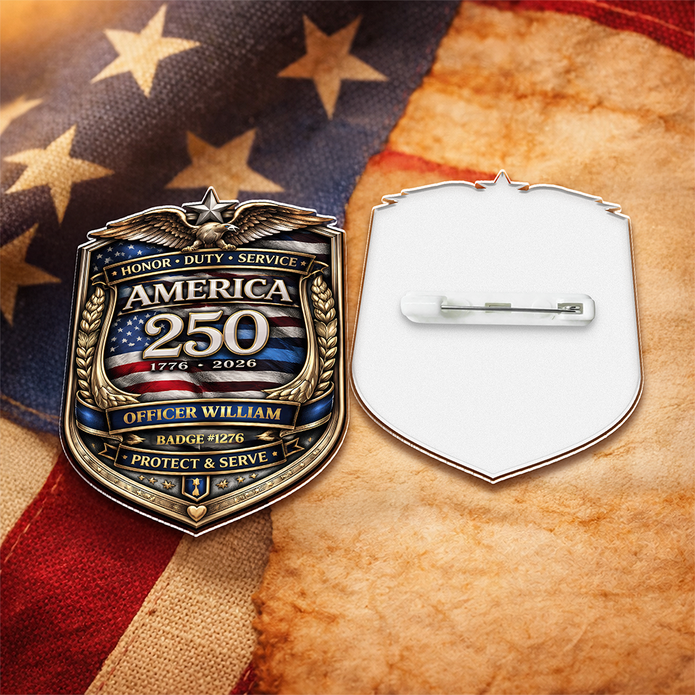 Custom Officer Name Honor Duty Service Acrylic Pin TH10 169379