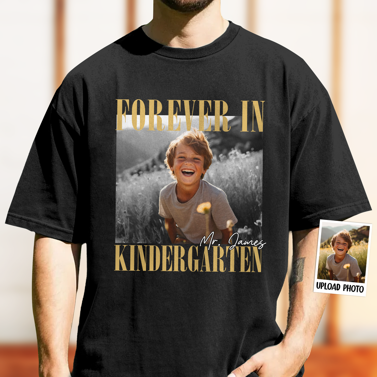 Custom Cute Photo Forever In Kindergarten Retro Style Comfort Shirt LM32 895657