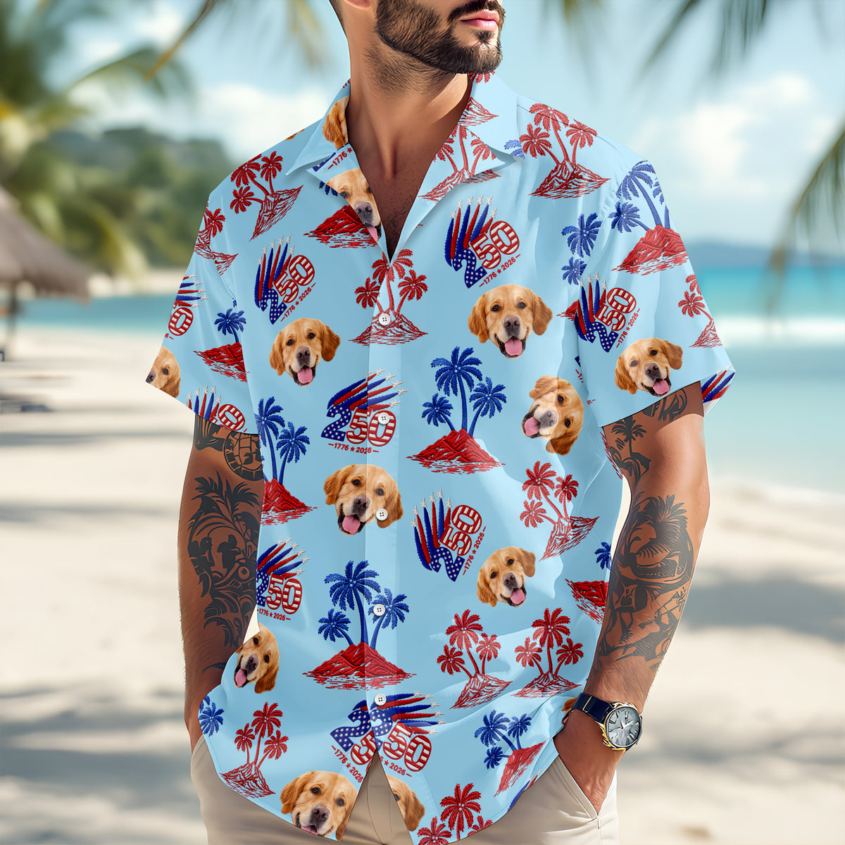 Custom Photo 1776–2026 250 Years America Anniversary Hawaii Shirt LM32 668909