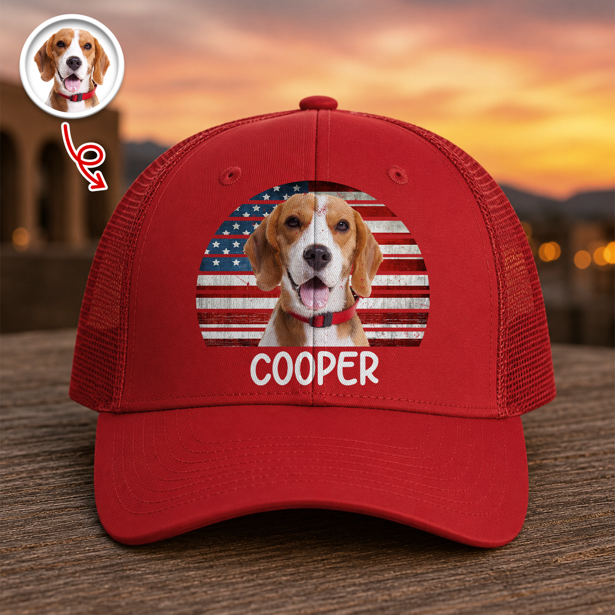 Custom Dog Cat Photo Retro Vintage Trucker Hat TH10 170265