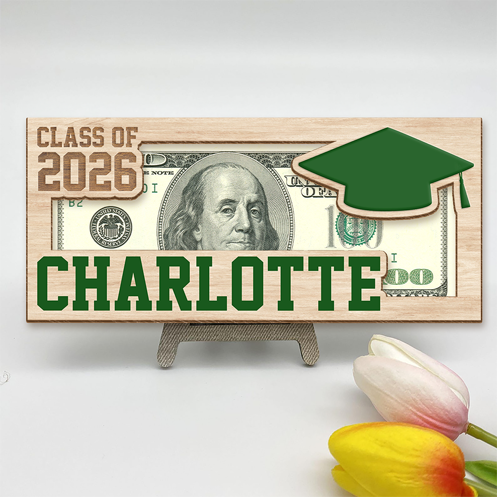 Custom Name Class of 2026 Graduation Wood Money Holder TH10 169095