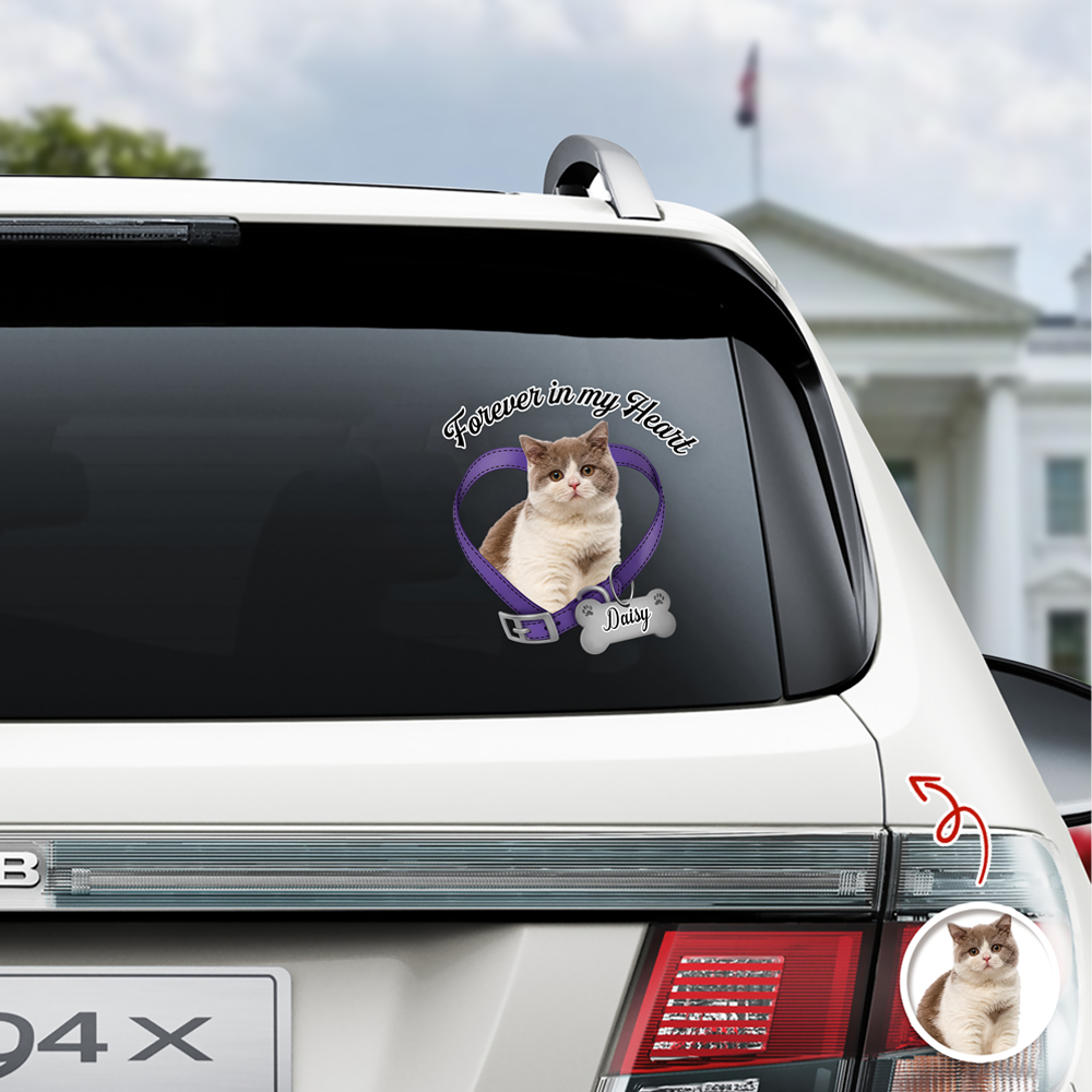 Custom Photo Forever In My Heart Memorial Car Window Decal Sticker CH07 910494