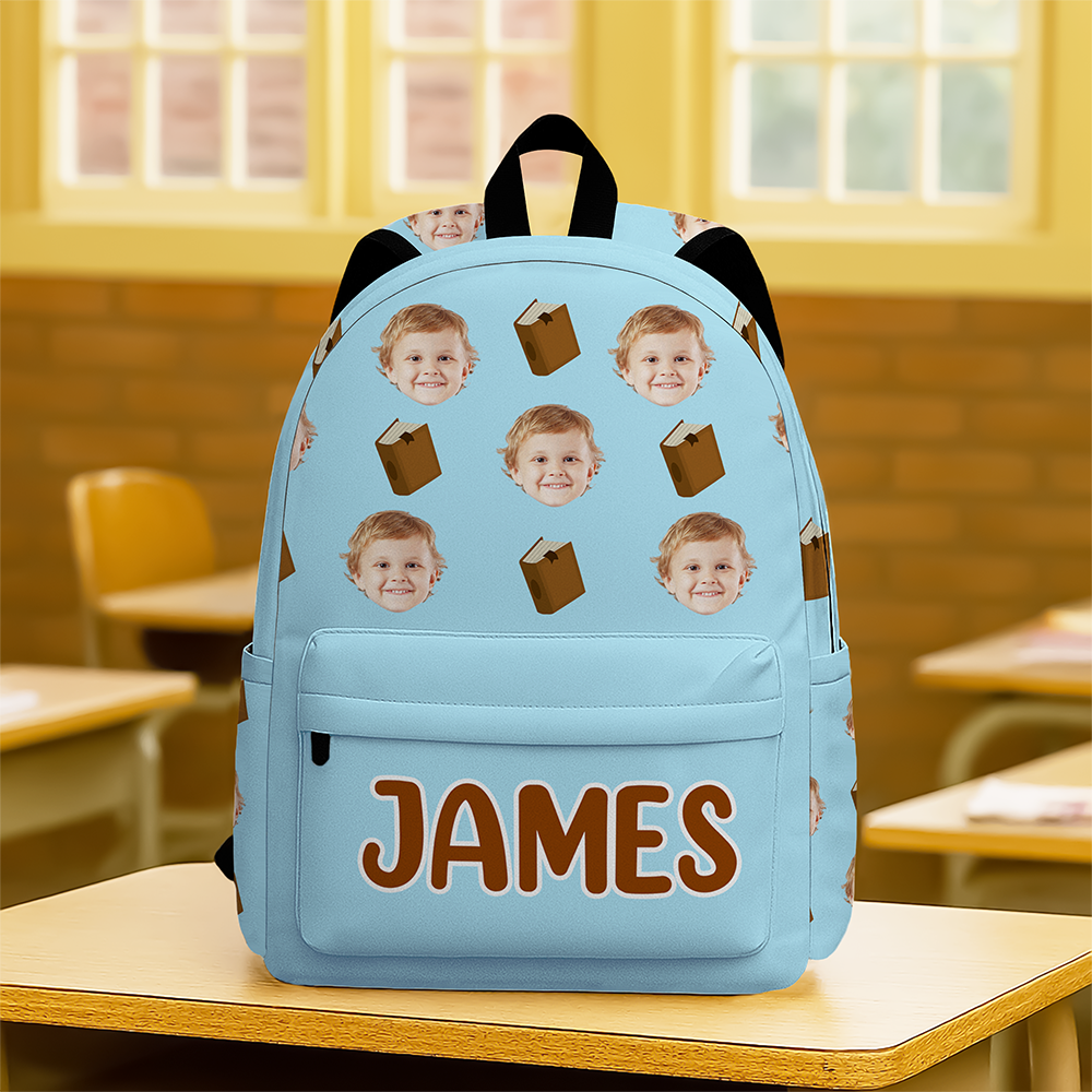 Custom Face Photo With Icon Back To School Gift For Kids LM32 893865
