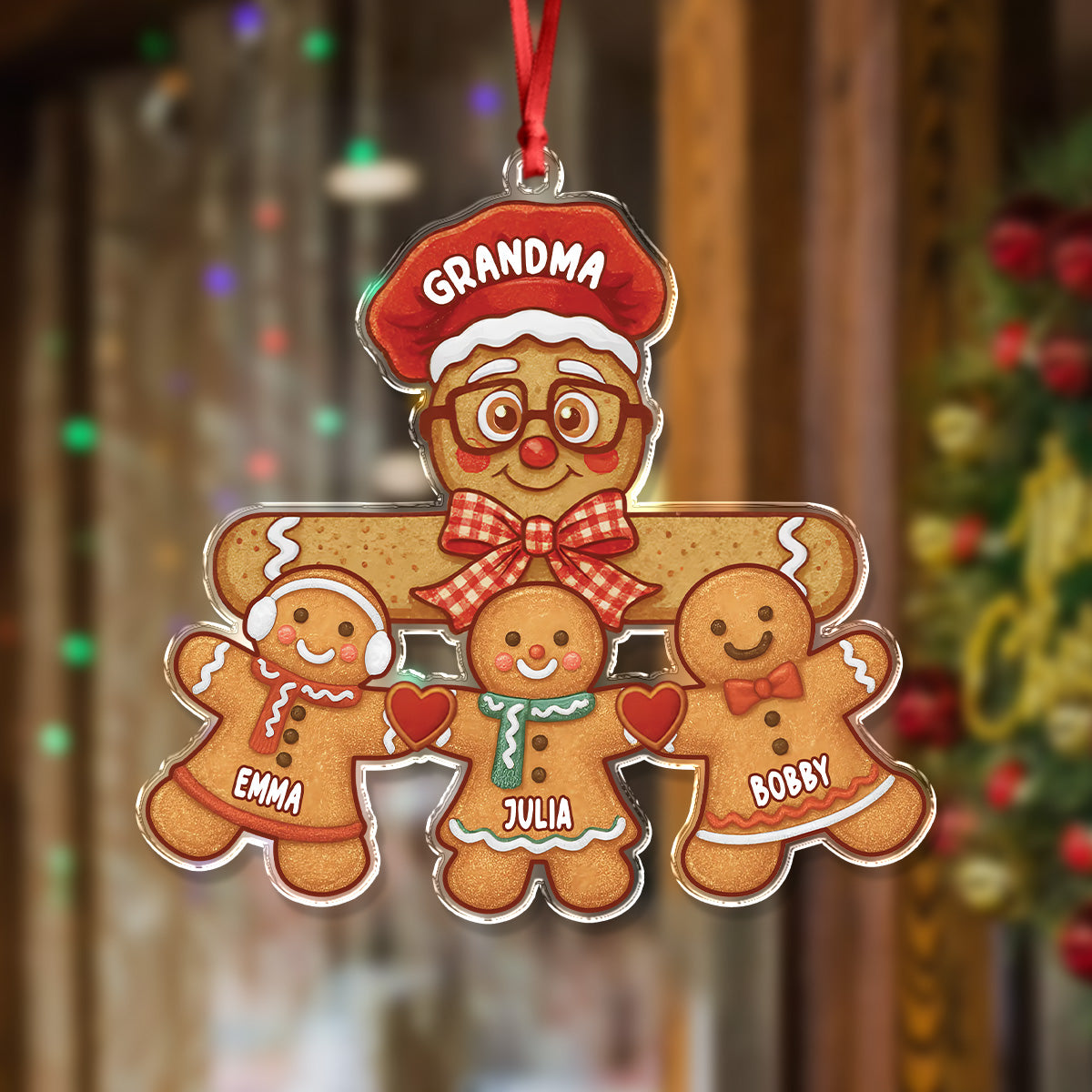 Personalized Gift Ginger With Love Grandkids Christmas Acrylic Ornament LM32 897111