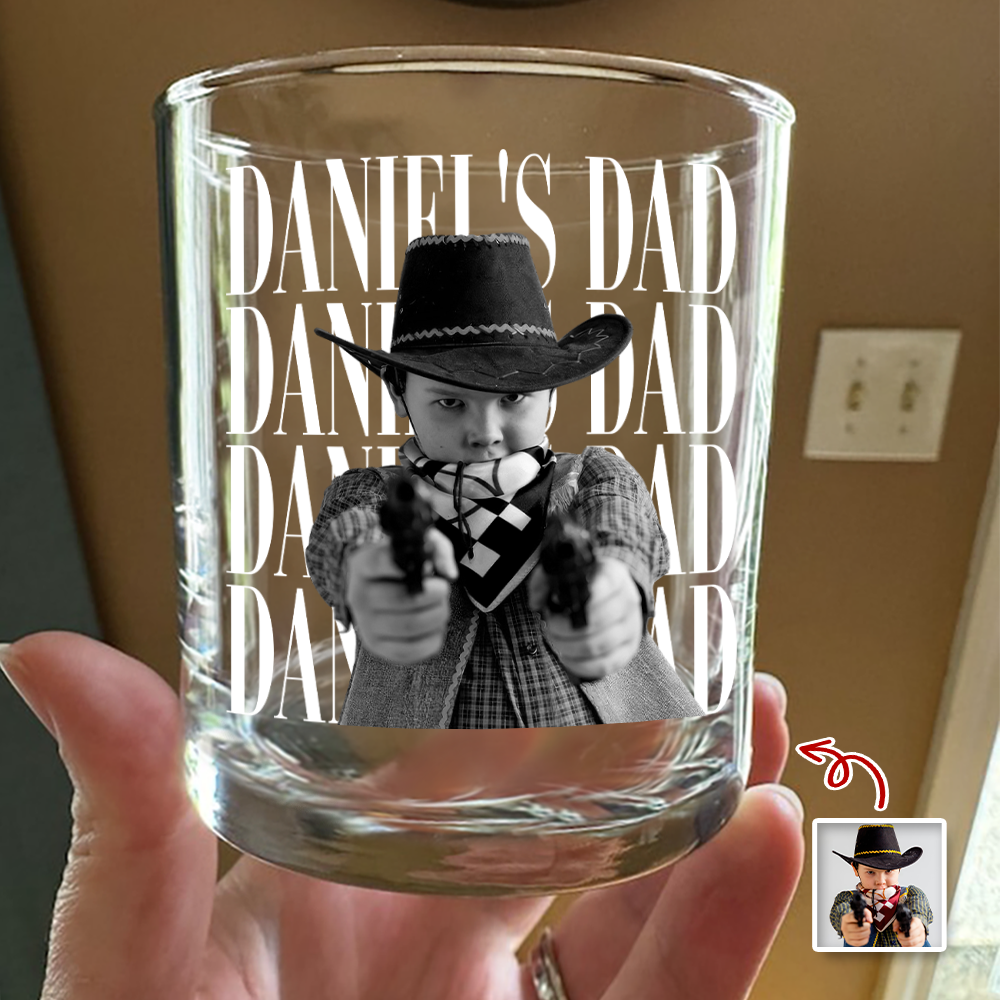 Personalized Vintage Photo Dad, Mom Whiskey Glass TH10 170077