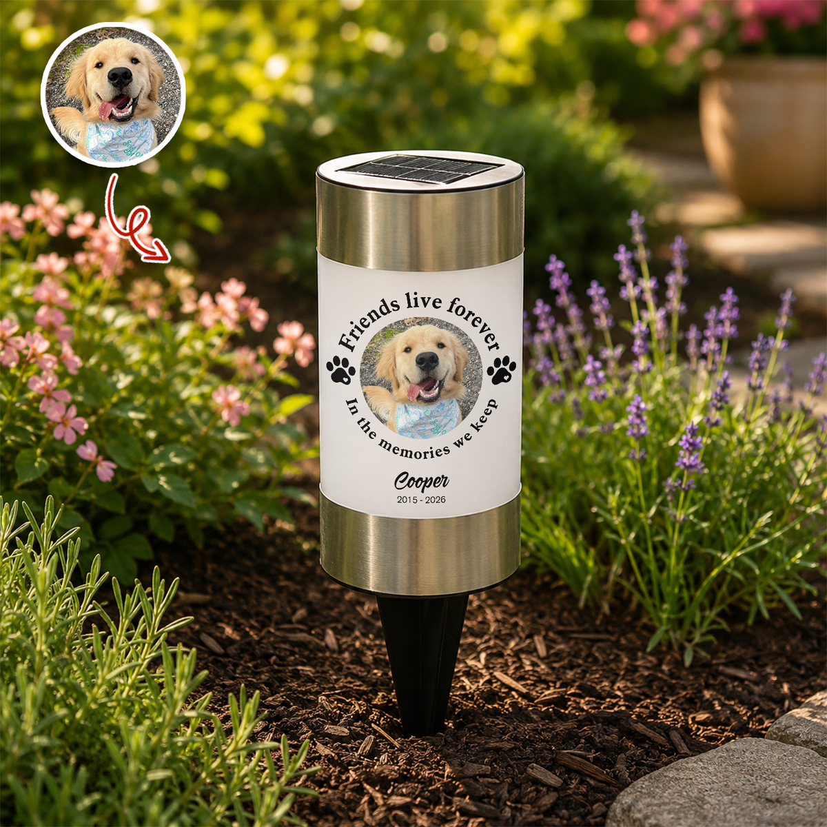Custom Photo You Would Have Lived Forever - Memorial Personalized Solar Garden Light HA75 921754