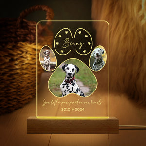 Custom Photo You Left A Paw Print On Our Hearts Dog Cat Pet Acrylic Plaque With LED Night Light HA75 891534