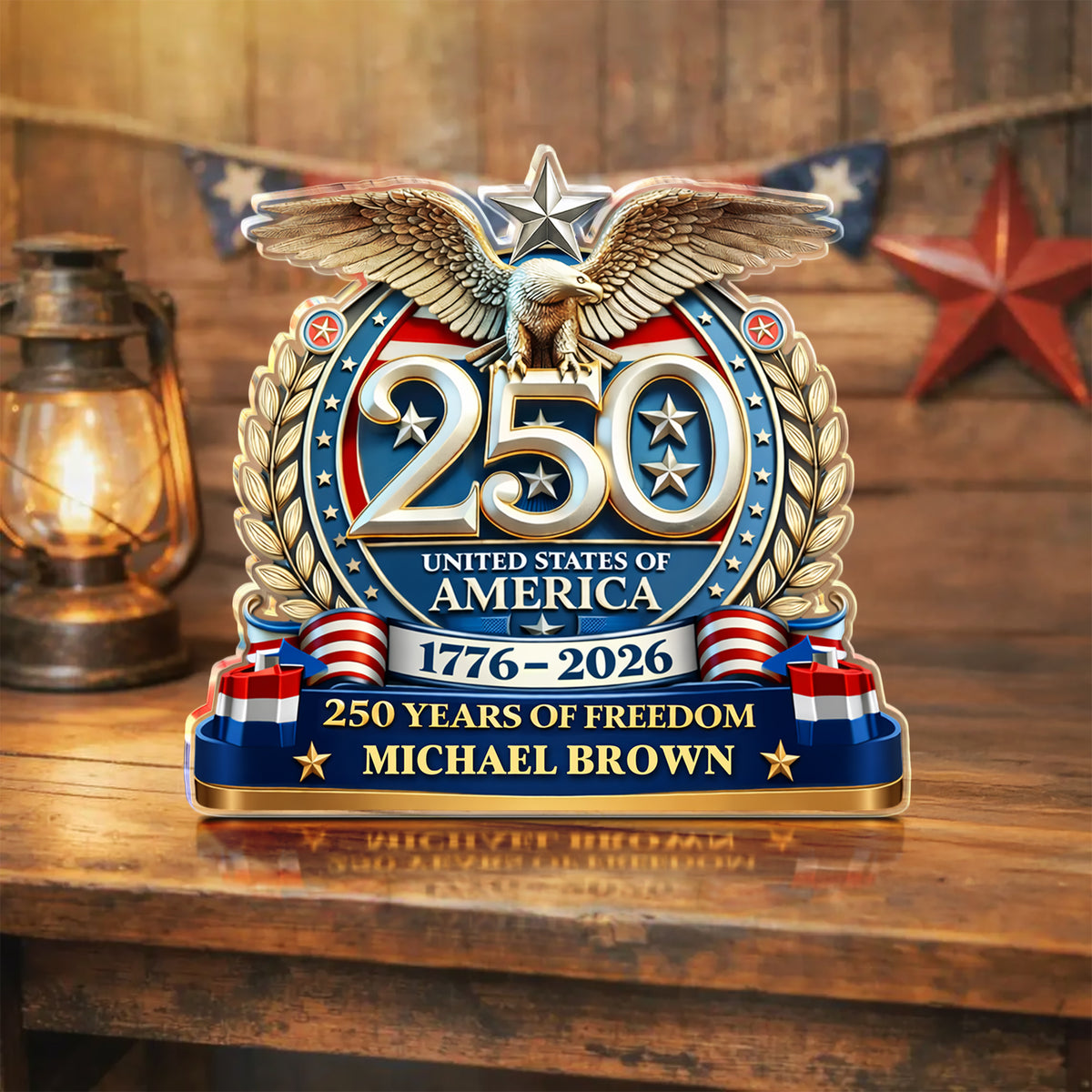 Personalized USA Eagles 250th Anniversary Semiquincentennial 1776-2026 Acrylic Block Plaque - Patriotic Memorial Decor HO82 901902