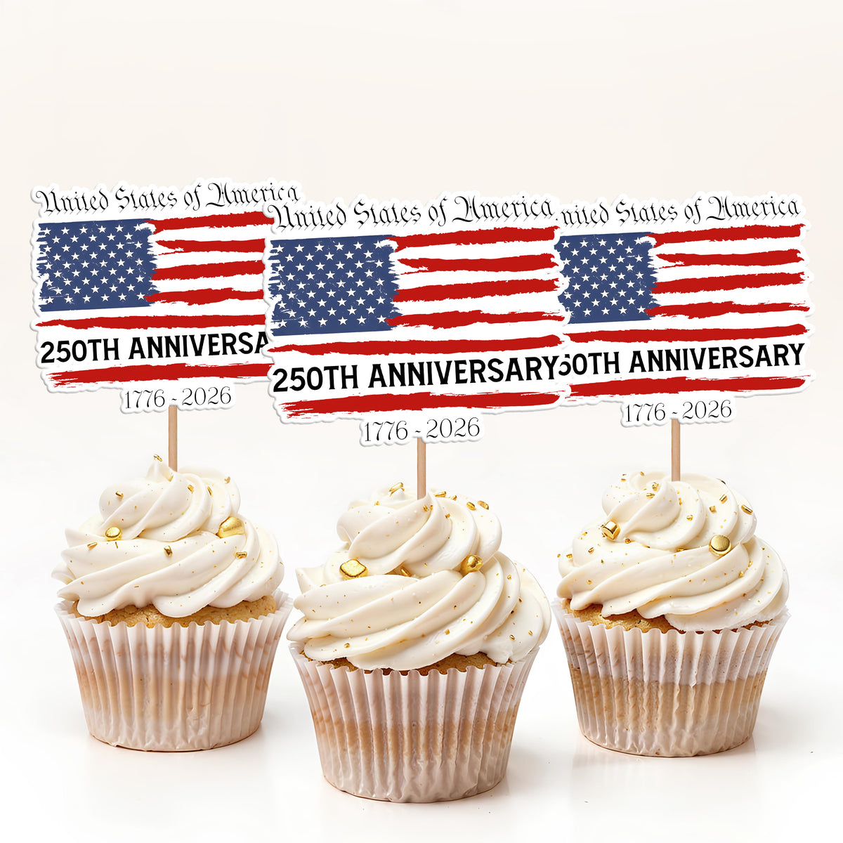 USA 250th Anniversary 1776–2026 Cupcake Topper HA75 898838