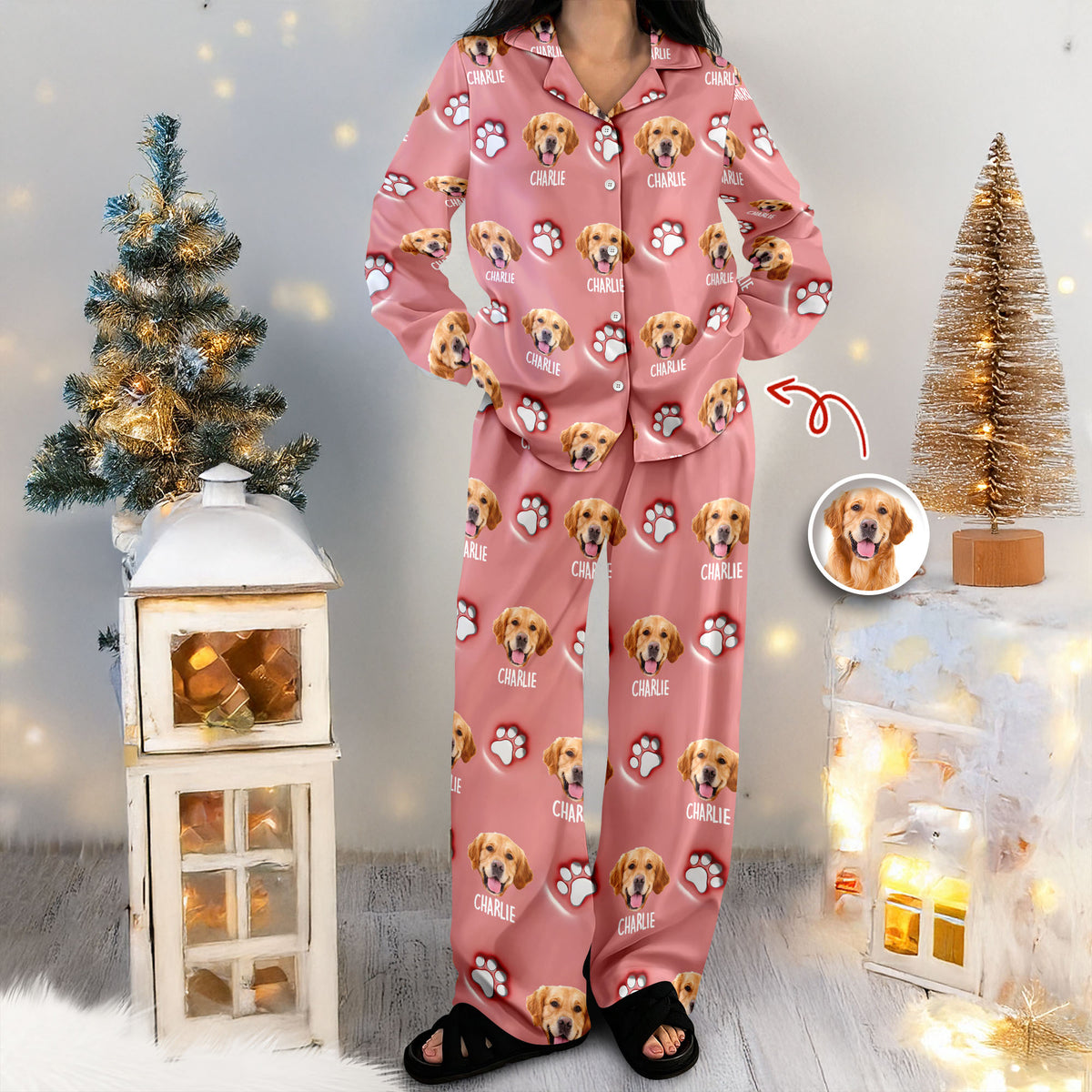 Custom Dog Face And Paw - Personalized Custom 3D Inflated Effect Pajamas CH07 899696