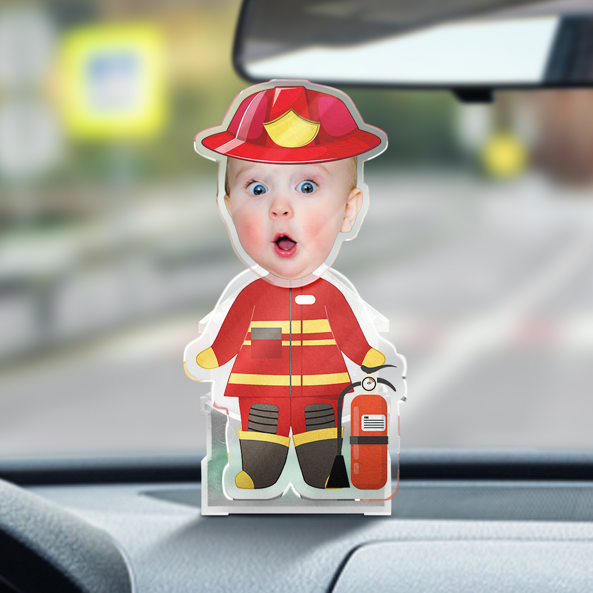 Custom Photo Funny Kid in Dad’s Work Outfit Decoration Shaking Head Funny Gift For Dad HA75 892374