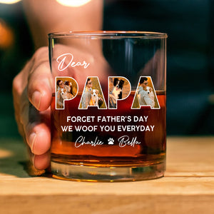 Custom Photo Dear Dad We Woof You Whiskey Glass CH07 895862