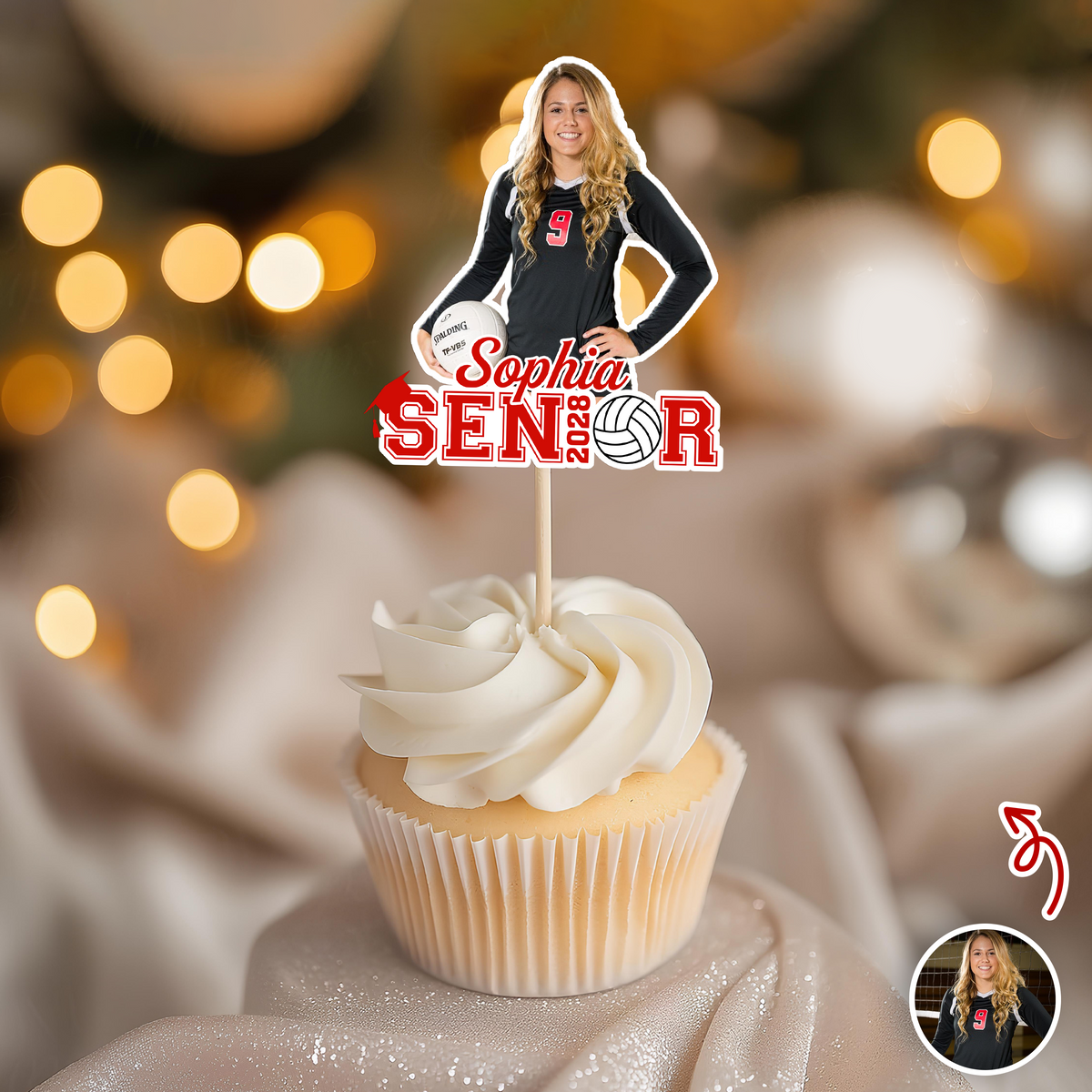 Custom Photo Senior 2026 Graduation Sports Cupcake Toppers HA75 920060