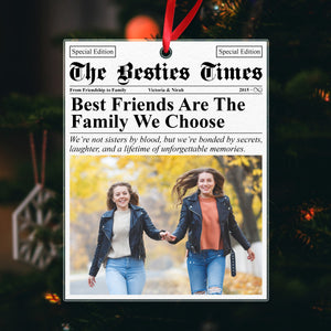 Custom Photo The Bestie Times Friendship Gifts Newspaper Acrylic Ornament HO82 N304 893316