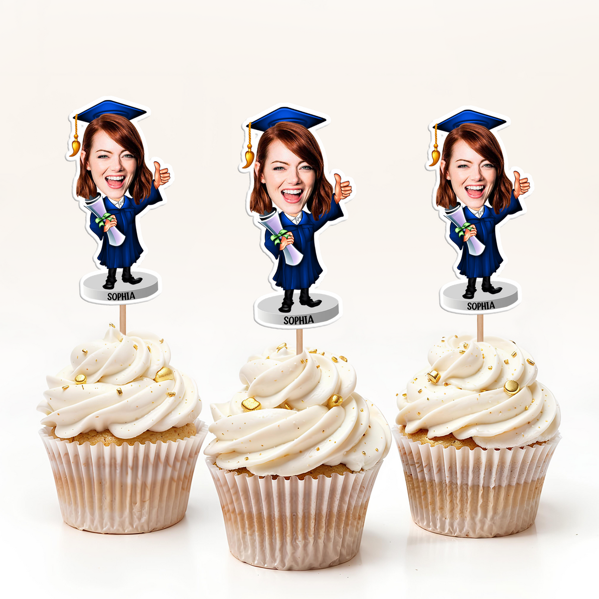Custom Graduation Photo Acrylic Cupcake Topper Gifts For Graduation HO82 901400