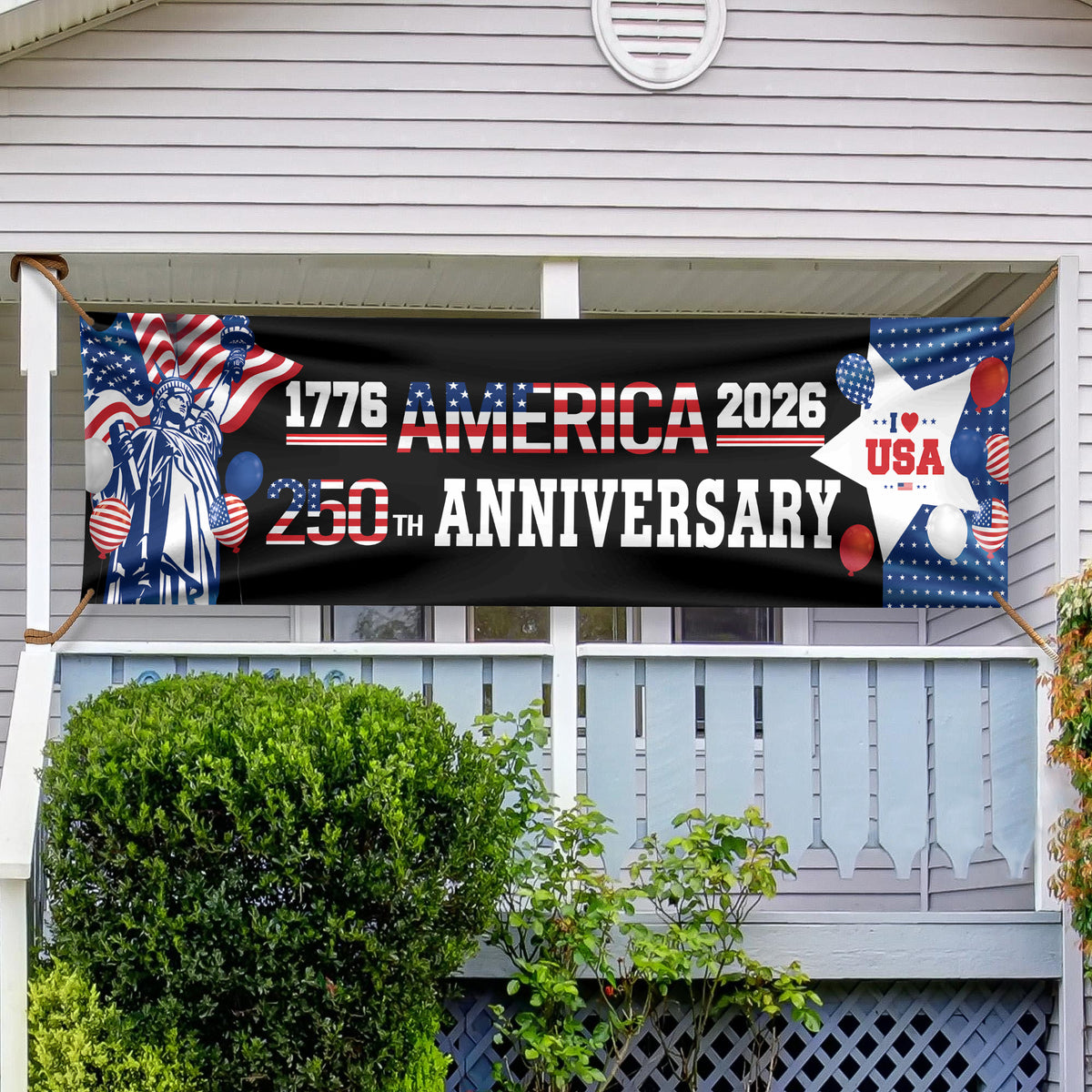 American 1776-2026 The Statue of Liberty Balloons 250th Anniversary Patriotic Party Banner HO82 902778