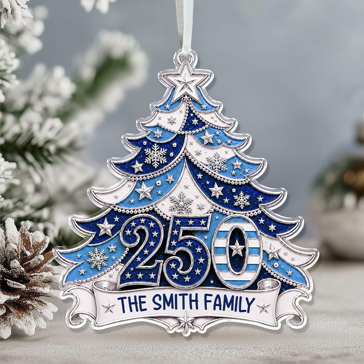 Personalized Custom Family Name, Christmas Home For The Holidays, Acrylic Ornament TH10 170663