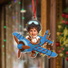 Custom Photo Funny Kid Face Airplane Acrylic Ornament LM32 895591