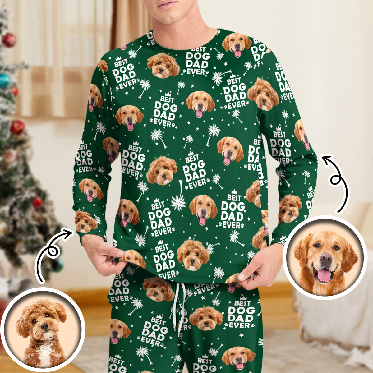 Custom Photo Best Dog Cat Dad Mom Ever Sleepwear CH07 899114