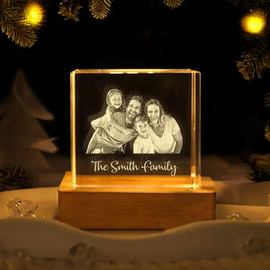 Custom Family Photo Engraved Crystal Photo With Light TH10 898179